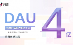 抖音发布2019年度报告，日活跃用户数超4亿
